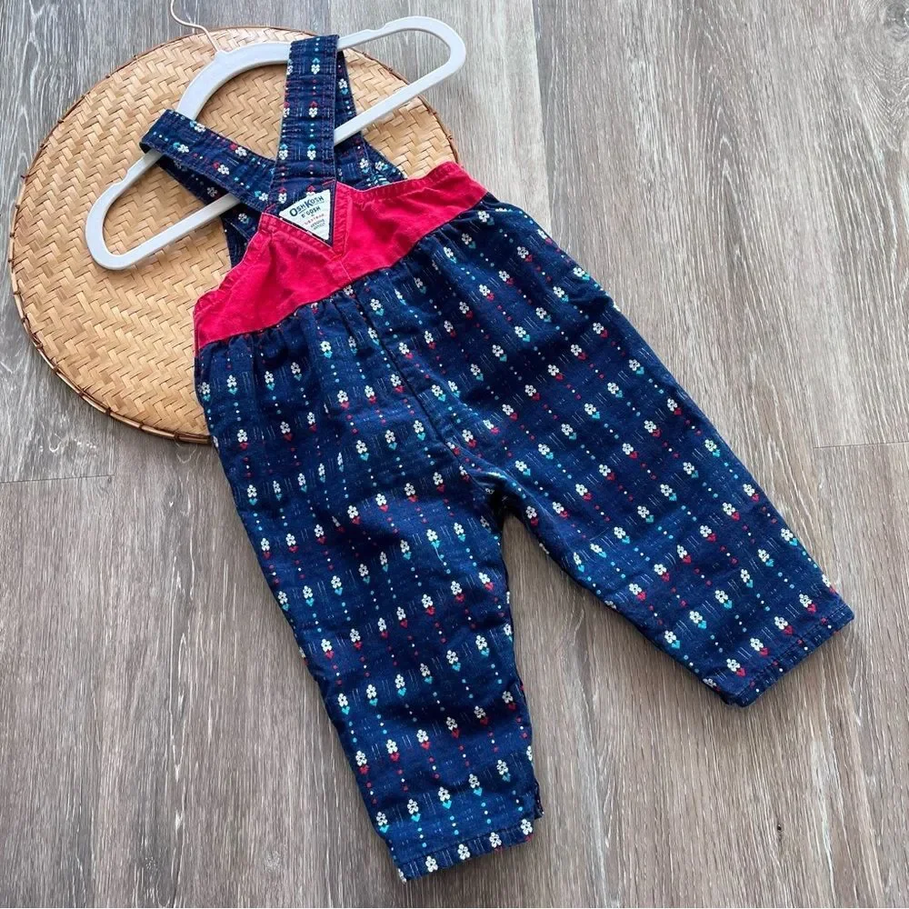 Vintage 1990’s oshkosh‎ bgosh vestbak flower print overalls